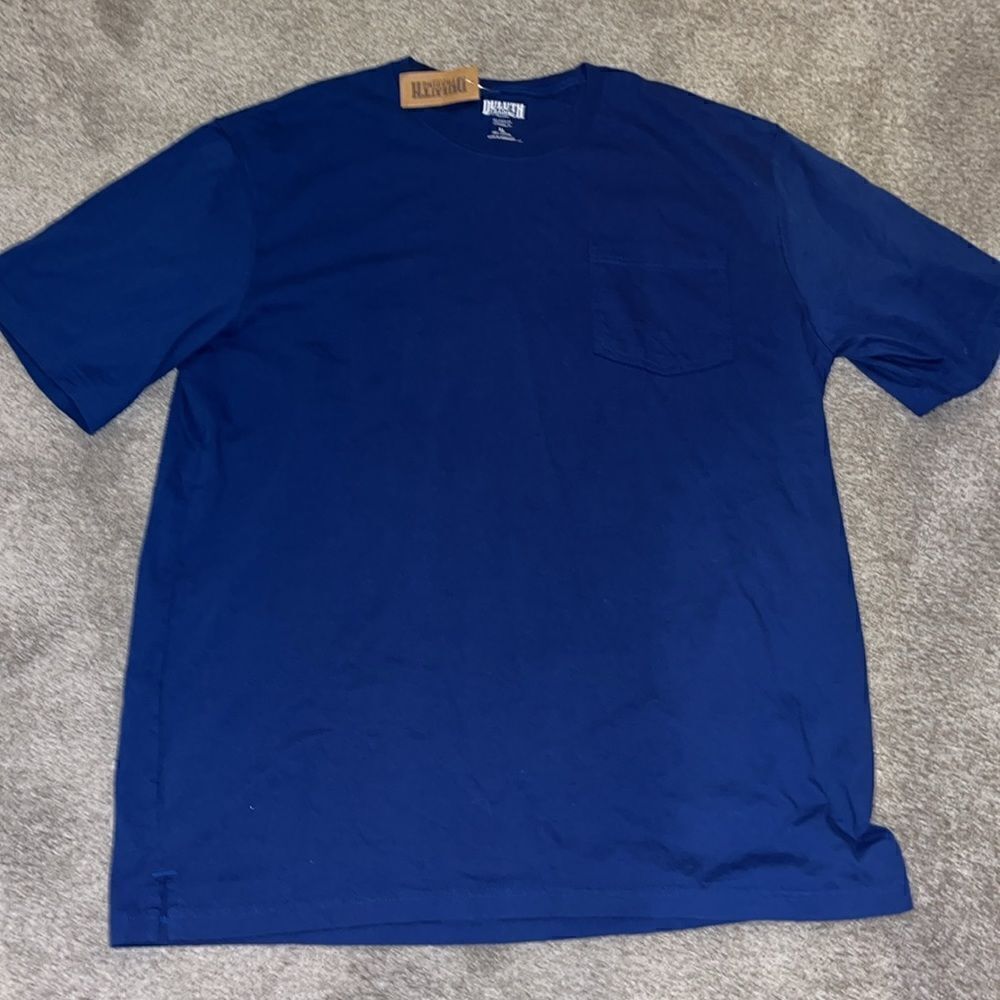 New w/tag Blue Duluth Trading Co. Long Tail pocket relaxed Fit T shirt XL